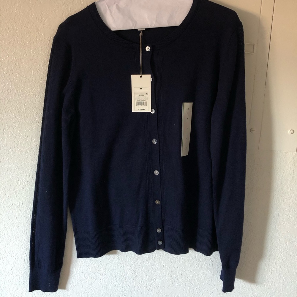 Navy target cardigan